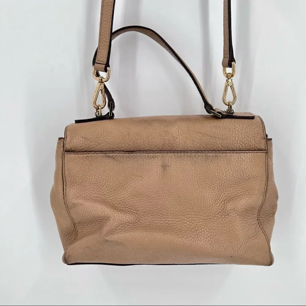 Michael Kors Callie Satchel‎ Crossbody Camel Purse pebble leather